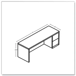 HON 10500 Series Full-Height Right Pedestal 72 in. x 24 in. x 29.5 in. Credenza - Pinnacle