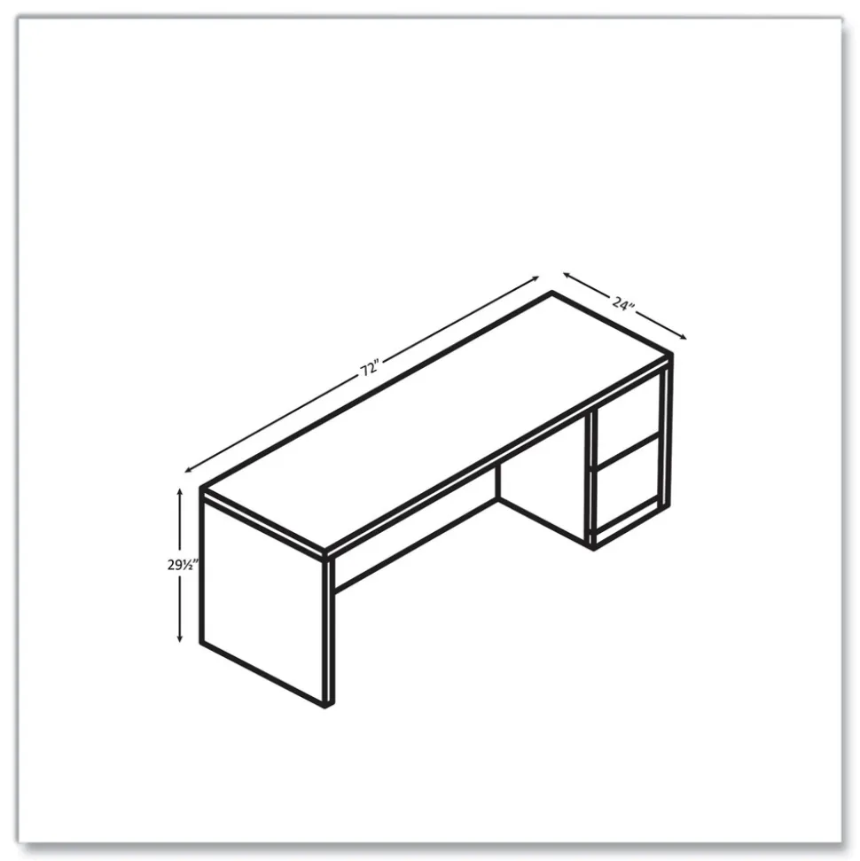 HON 10500 Series Full-Height Right Pedestal 72 in. x 24 in. x 29.5 in. Credenza - Pinnacle