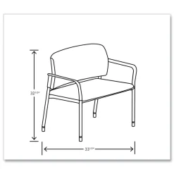 HON Accommodate Series 33.5 in. x 21.5 in. x 32.5 in. Bariatric Chair with Arms - Elysian Seat/Back, Charblack Legs