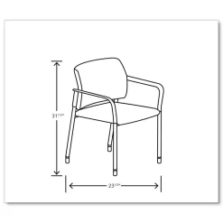 HON Accommodate Series 23.5 in. x 22.25 in. x 32 in. Guest Chair with Arms - Flint Seat/Back/Charblack Legs (2/Carton)