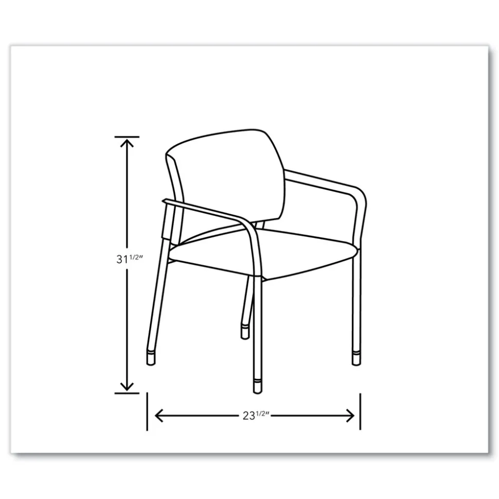 HON Accommodate Series 23.5 in. x 22.25 in. x 32 in. Guest Chair with Arms - Flint Seat/Back/Charblack Legs (2/Carton)