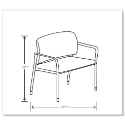 HON Accommodate Series 33.5 in. x 21.5 in. x 32.5 in. Bariatric Chair with Arms - Flint Seat/Back, Charblack Legs