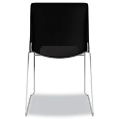 HON Between Seated-Height X-Base with 30 in. Diameter Between Round Table Top and Motivate High-Density Stacking Chair Bundle (4 Chairs/Carton)