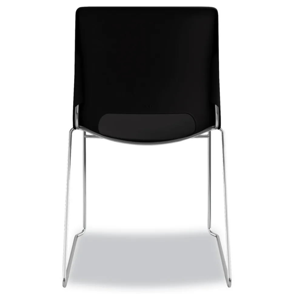 HON Between Seated-Height X-Base with 30 in. Diameter Between Round Table Top and Motivate High-Density Stacking Chair Bundle (4 Chairs/Carton)