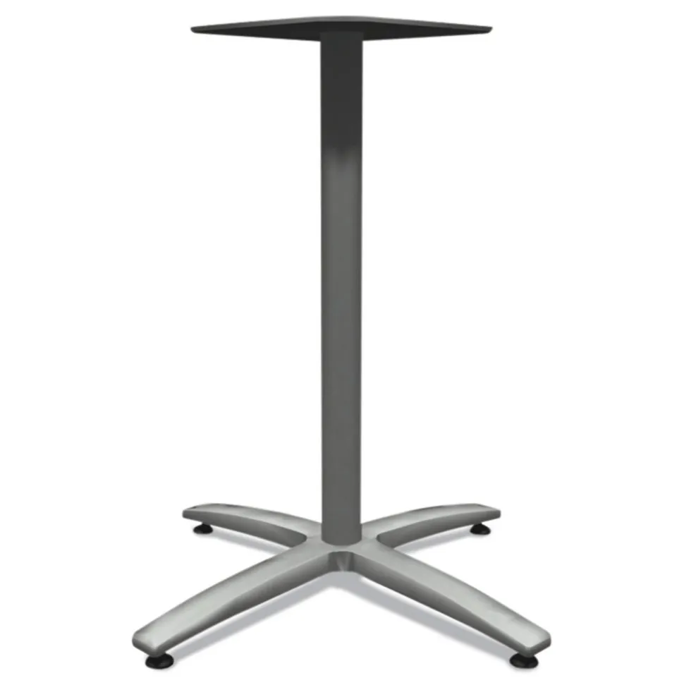 HON Between Seated-Height X-Base with 30 in. Diameter Between Round Table Top and Motivate High-Density Stacking Chair Bundle (4 Chairs/Carton)