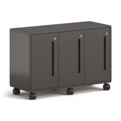HON Class-ifi 46.63 in. x 18.75 in. x 31.38 in. Three-Wide Tote Storage Cabinet - Charcoal Gray