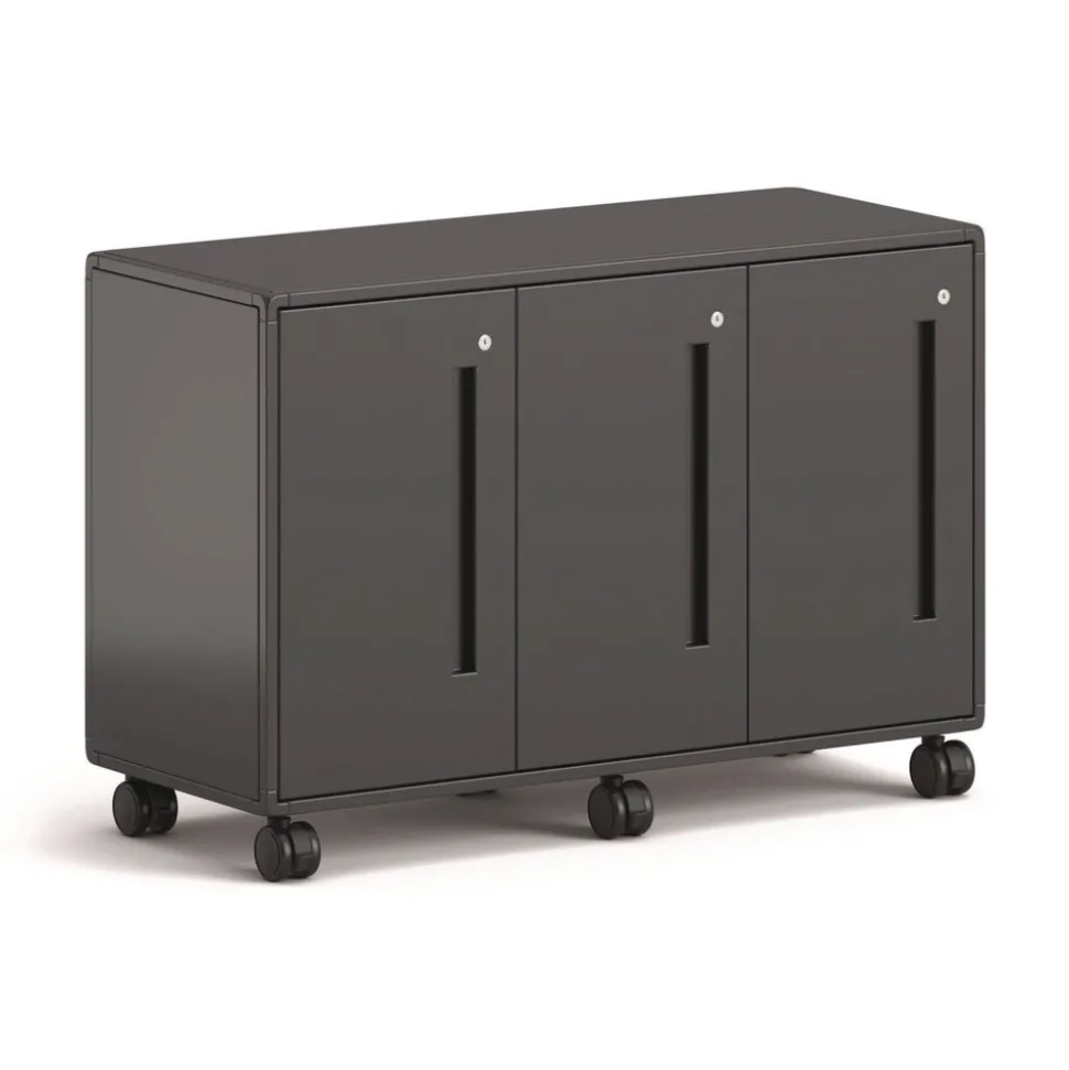 HON Class-ifi 46.63 in. x 18.75 in. x 31.38 in. Three-Wide Tote Storage Cabinet - Charcoal Gray