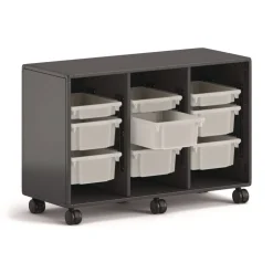 HON Class-ifi 46.63 in. x 18.75 in. x 31.38 in. Three-Wide Tote Storage Cabinet - Charcoal Gray