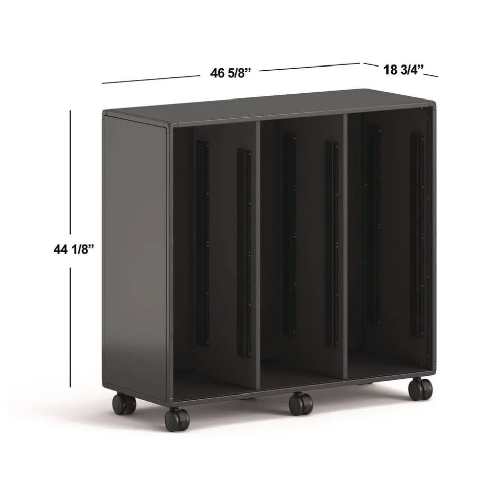 HON Class-ifi 46.63 in. x 18.75 in. x 44.13 in. Three-Wide Tote Storage Cabinet - Charcoal Gray