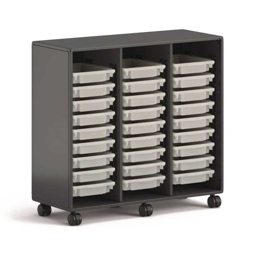 HON Class-ifi 46.63 in. x 18.75 in. x 44.13 in. Three-Wide Tote Storage Cabinet - Charcoal Gray