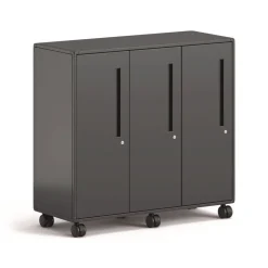 HON Class-ifi 46.63 in. x 18.75 in. x 44.13 in. Three-Wide Tote Storage Cabinet - Charcoal Gray