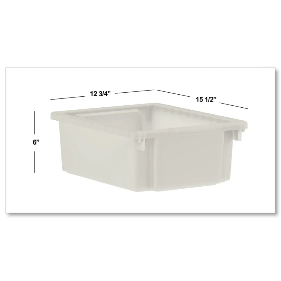 HON Flagship 12.75 in. x 16 in. x 6 in. 1 Section Storage Bins - Translucent White