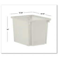 HON Flagship 12.75 in. x 16 in. x 12 in. 1 Section Storage Bins - Translucent White