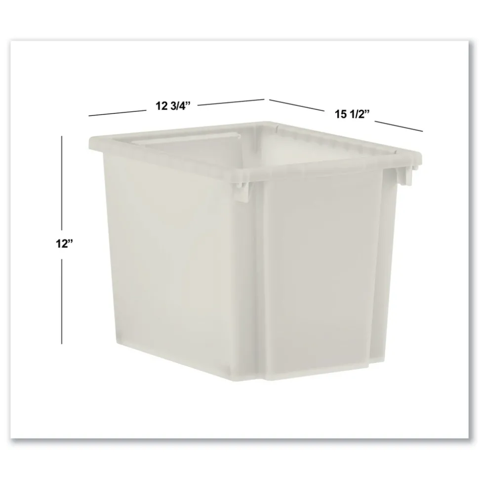 HON Flagship 12.75 in. x 16 in. x 12 in. 1 Section Storage Bins - Translucent White