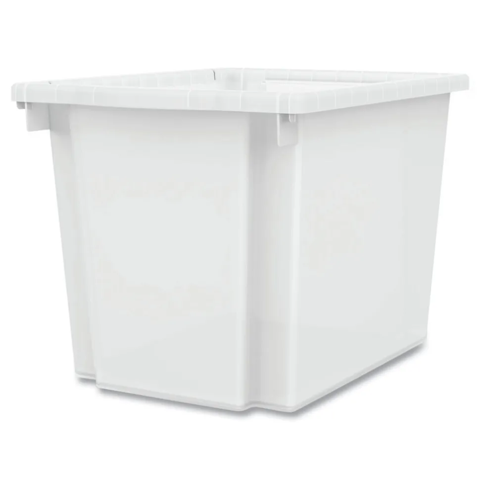 HON Flagship 12.75 in. x 16 in. x 12 in. 1 Section Storage Bins - Translucent White