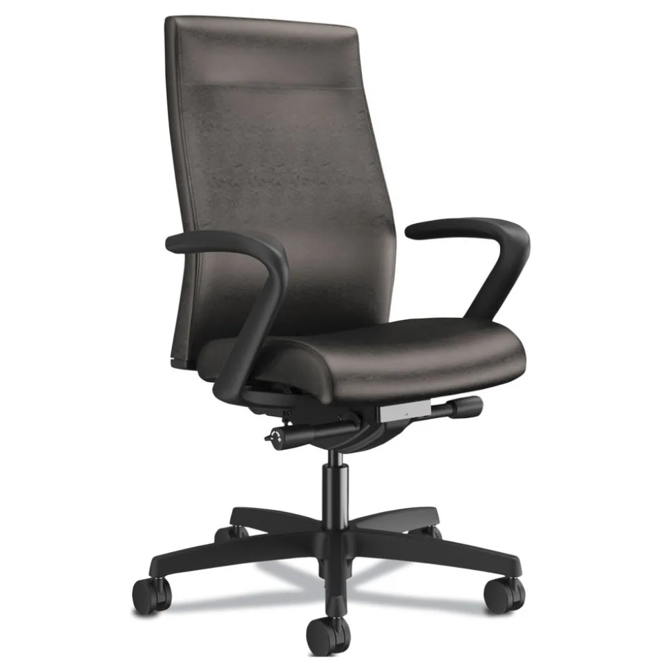HON Ignition 2.0 17 in. - 22 in. Seat Height, Supports Up to 300 lbs., Upholstered Mid-Back Task Chair - Black
