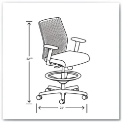 HON Ignition 2.0 ReActiv 22.88 in. to 31.75 in. Seat Height Low-Back Task Stool - Flint Seat/Charcoal Back/Black Base