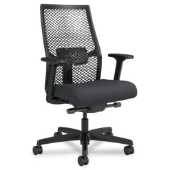 HON Ignition 2.0 ReActiv 17.25 in. to 21.75 in. Seat Height Mid-Back Task Chair - Basalt Vinyl Seat/Charcoal Back/Black Base