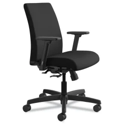 HON Ignition Series 17 in. to 21.5 in. Seat Height Supports Up to 300 lb Fabric Low-Back Task Chair - Black