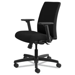 HON Ignition Series 17 in. to 21.5 in. Seat Height Supports Up to 300 lb Fabric Low-Back Task Chair - Black