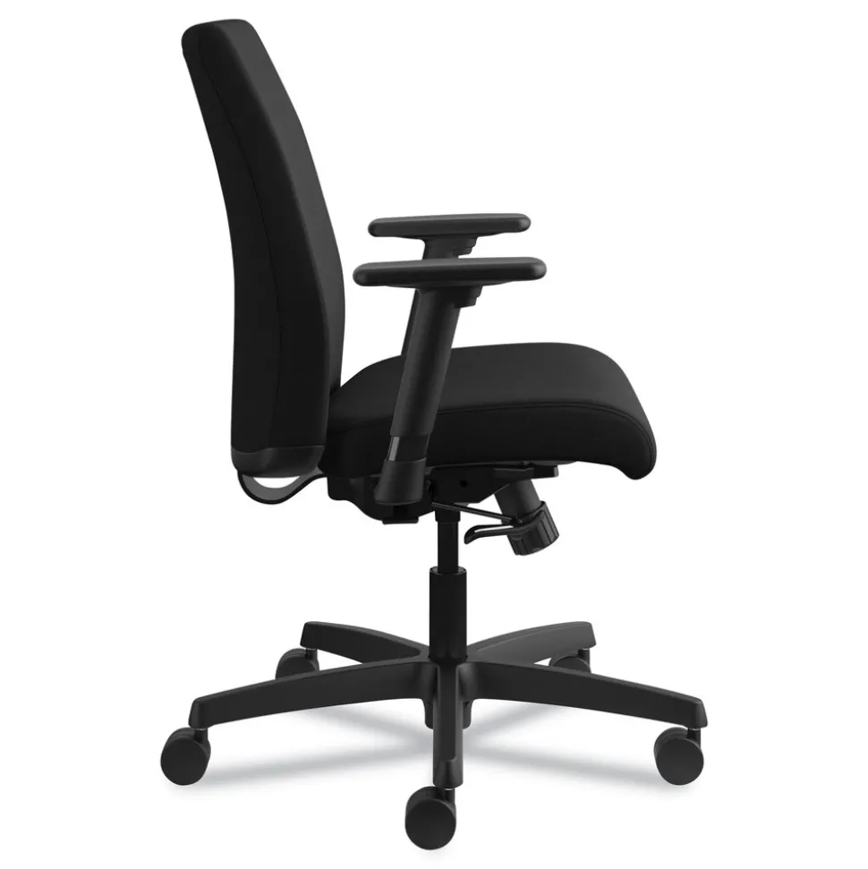 HON Ignition Series 17 in. to 21.5 in. Seat Height Supports Up to 300 lb Fabric Low-Back Task Chair - Black