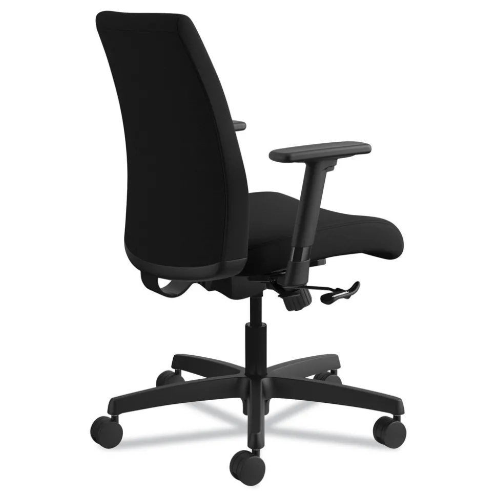 HON Ignition Series 17 in. to 21.5 in. Seat Height Supports Up to 300 lb Fabric Low-Back Task Chair - Black