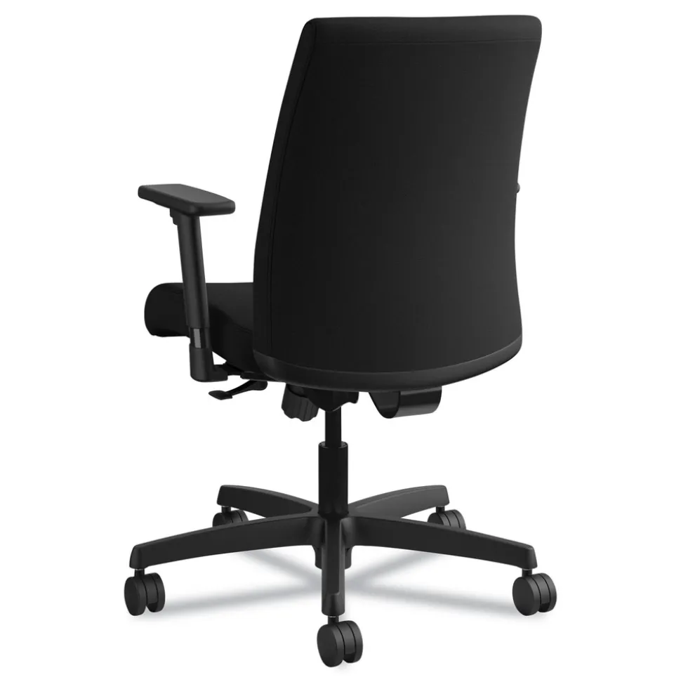 HON Ignition Series 17 in. to 21.5 in. Seat Height Supports Up to 300 lb Fabric Low-Back Task Chair - Black