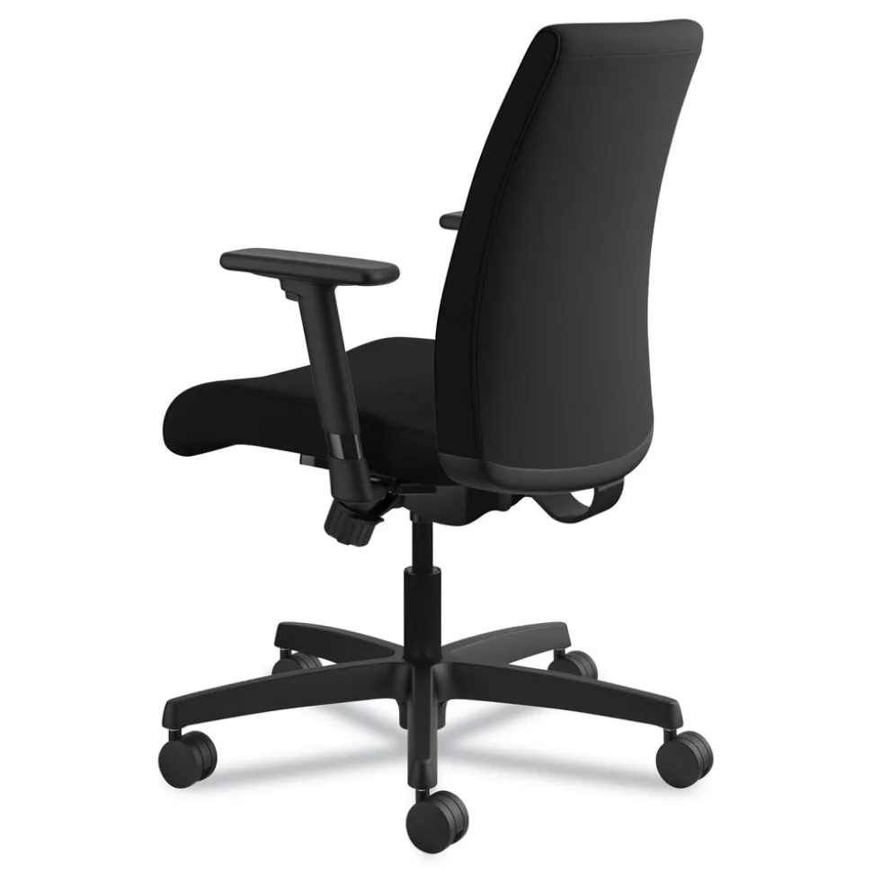 HON Ignition Series 17 in. to 21.5 in. Seat Height Supports Up to 300 lb Fabric Low-Back Task Chair - Black