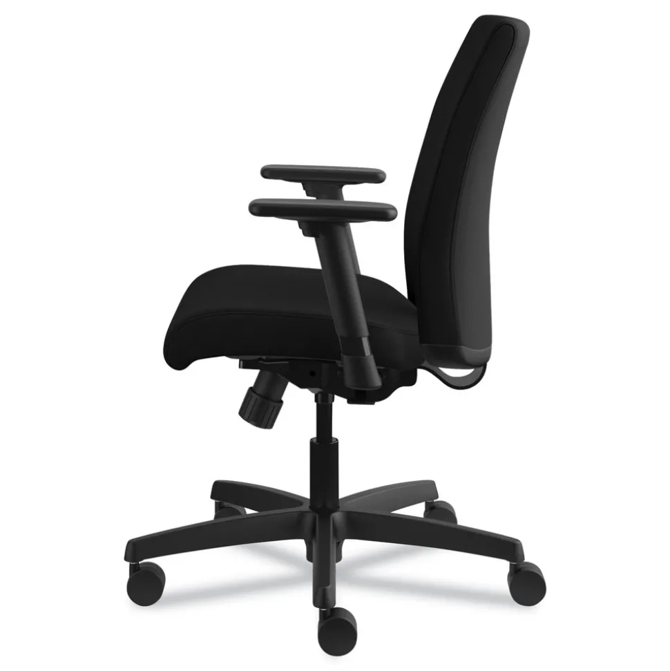HON Ignition Series 17 in. to 21.5 in. Seat Height Supports Up to 300 lb Fabric Low-Back Task Chair - Black