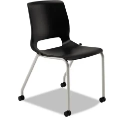 HON Motivate 300 lbs. Capacity Four-Leg Stacking Chair - Onyx/Black/Platinum (2-Piece/Carton)