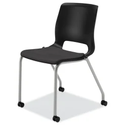HON Motivate 300 lbs. Capacity Four-Leg Stacking Chair - Onyx/Black/Platinum (2-Piece/Carton)