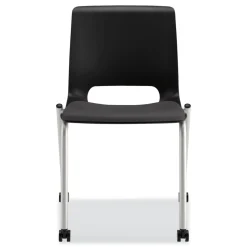 HON Motivate 300 lbs. Capacity Four-Leg Stacking Chair - Onyx/Black/Platinum (2-Piece/Carton)