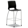 HON Motivate Four-Leg 30 in. Seat Height Supports Up to 300 lbs. Cafe Height Stool - Onyx Seat/Back, Platinum Base