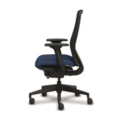 HON Nucleus Series 16.63 in. to 21.13 in. Seat Height Up to 300 lbs. Recharge Task Chair - Navy Seat, Black Back/Base