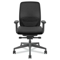 HON Nucleus Series 16.63 to 21.13 Seat Height Supports Up to 300 lb Recharge Task Chair - Black Seat/Back, Black Base