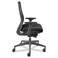 HON Nucleus Series 16.63 to 21.13 Seat Height Supports Up to 300 lb Recharge Task Chair - Black Seat/Back, Black Base