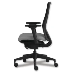 HON Nucleus Series 16.63 to 21.13 Seat Height Recharge Task Chair - Frost Seat, Black Back, Black Base