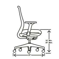 HON Nucleus Series 16.63 to 21.13 Seat Height Recharge Task Chair - Frost Seat, Black Back, Black Base