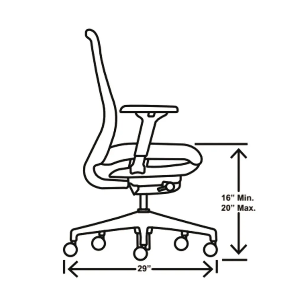 HON Nucleus Series 16.63 to 21.13 Seat Height Recharge Task Chair - Frost Seat, Black Back, Black Base