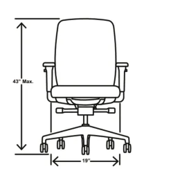 HON Nucleus Series 16.63 to 21.13 Seat Height Recharge Task Chair - Frost Seat, Black Back, Black Base