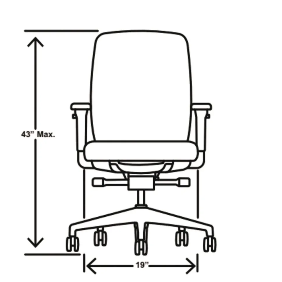 HON Nucleus Series 16.63 to 21.13 Seat Height Recharge Task Chair - Frost Seat, Black Back, Black Base