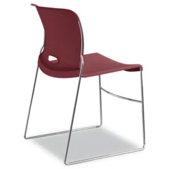 HON Olson Supports Up to 300 lbs., Stacker High Density Chair - Mulberry Seat/Back/Chrome Base (4 Chairs/Carton)
