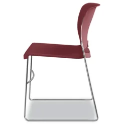 HON Olson Supports Up to 300 lbs., Stacker High Density Chair - Mulberry Seat/Back/Chrome Base (4 Chairs/Carton)