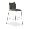 HON Ruck 30 in. Seat Height Supports Up to 300 lbs. Laminate Stool - Charcoal Seat/Back, Silver Base