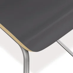 HON Ruck 30 in. Seat Height Supports Up to 300 lbs. Laminate Stool - Charcoal Seat/Back, Silver Base