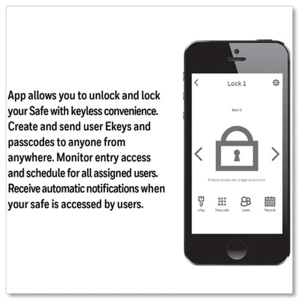 Honeywell 15 x 11.8 x 11.8 Bluetooth Smart Safe with Touch Screen - Black