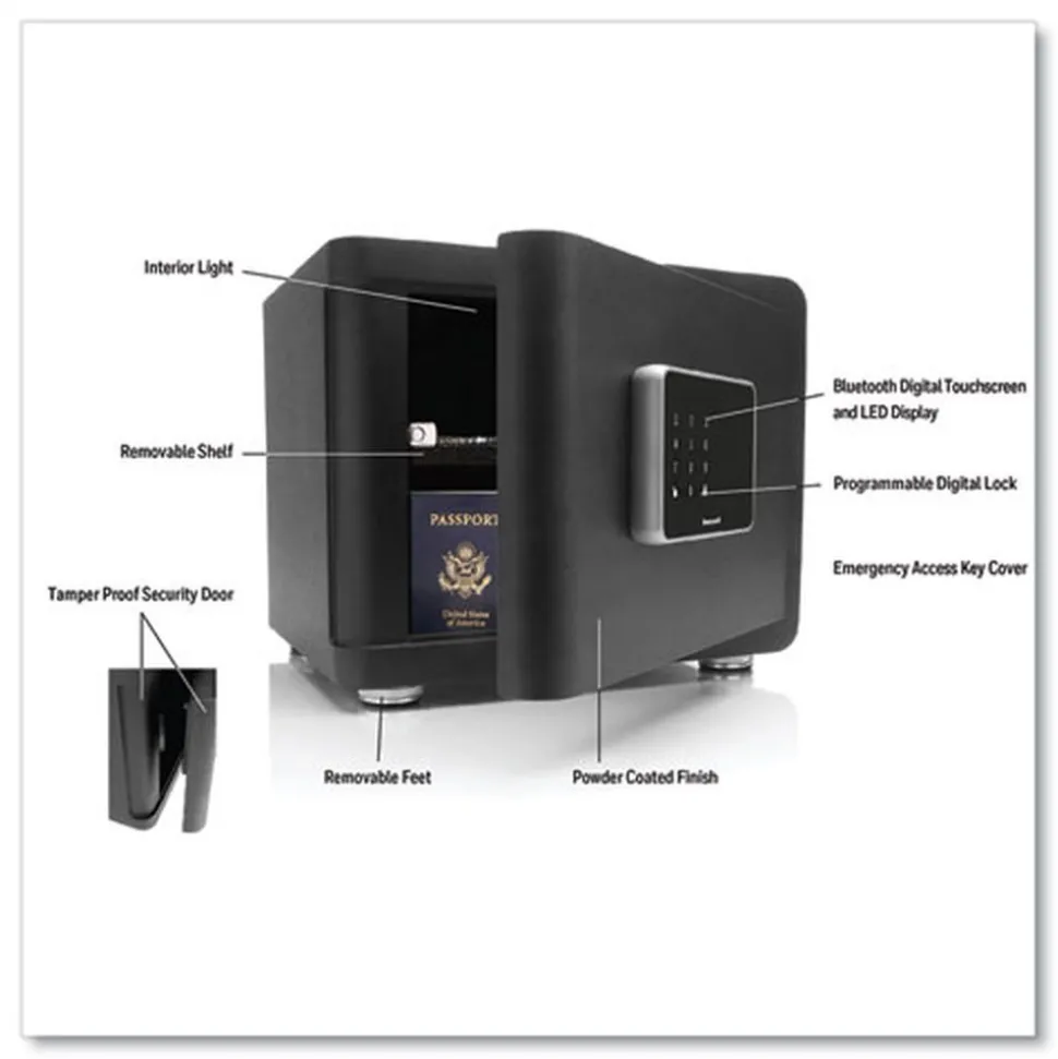 Honeywell 15 x 11.8 x 11.8 Bluetooth Smart Safe with Touch Screen - Black