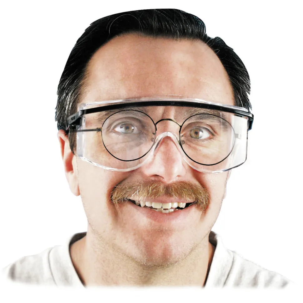 Honeywell Uvex Astro OTG 3001 Wraparound Safety Glasses - Black Plastic Frame, Clear Lens