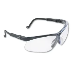Honeywell Uvex Genesis Wraparound Safety Glasses - Black Plastic Frame/Clear Lens