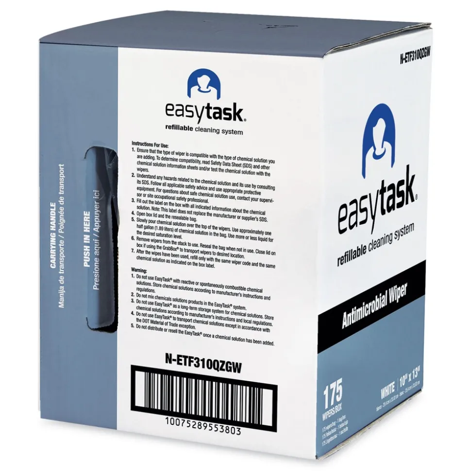 HOSPECO 10 in. x 13 in. 1-Ply Quarterfold Easy Task F310 Wiper - White